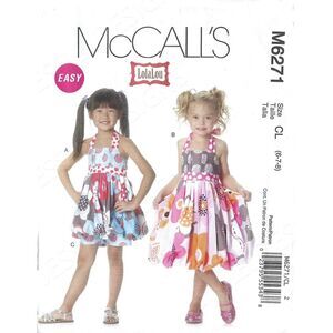 McCalls pattern 6271 Easy Girls dress, top shorts sundress, top  SZ 2 3 4 5